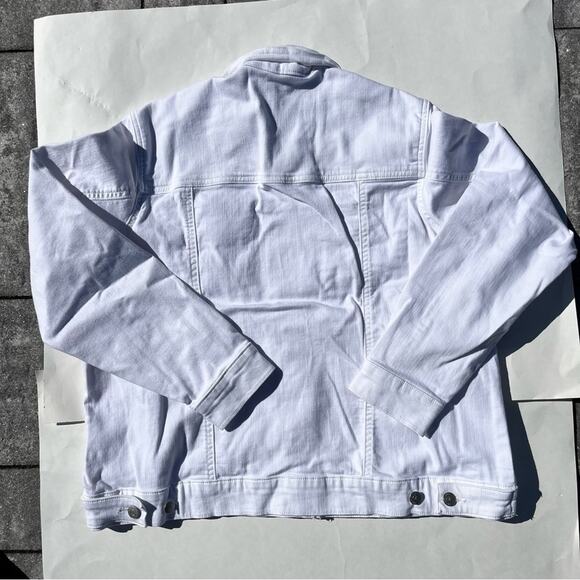 Lands’ End Denim Jacket White Preppy Classic Jean Jacket Women’s Size Large NWT - Picture 6 of 8